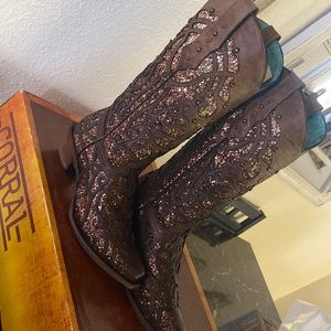 Womens Corral Glitter Boots Size 6.5 NWT